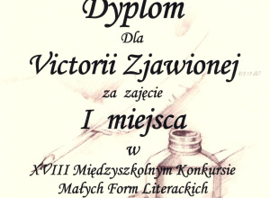 Sukces naszej uczennicy z kl. VIIIb