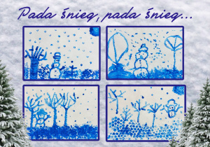 Prace plastyczne przedstawiające zimowe krajobrazy