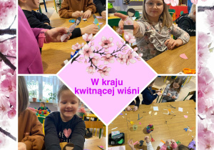 Dzieci wykonują modele Japonek techniką origami.