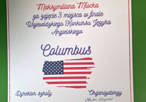 Sukces uczniów w Wojewódzkim Konkursie Języka Angielskiego COLUMBUS foto 2