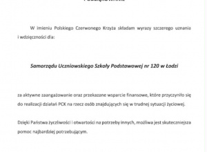 Darowizna dla Polskiego Czerwonego Krzyża