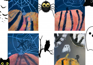 Praca plastyczna przedstawiająca dynię