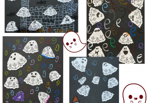 Praca plastyczna przedstawiająca duszki