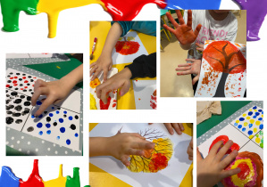 Uczniowie wykonujący pracę plastyczną