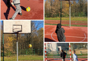 Uczniowie podczas zabaw na świeżym powietrzu