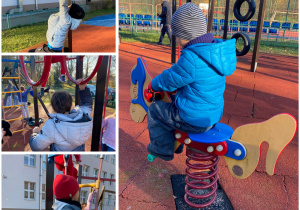 Uczniowie podczas zabaw na świeżym powietrzu