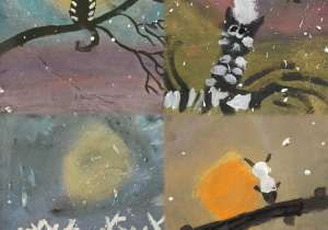 prace plastyczne wykonane suchymi pastelami