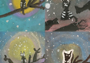 prace plastyczne wykonane suchymi pastelami