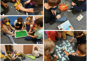 dzieci podczas zabaw w kąciku relaksu