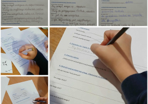 Uczniowie podczas wypełniania kart pracy