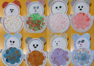 prace plastyczne przedstawiające misia