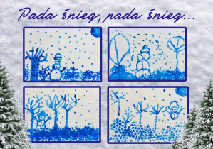 Prace plastyczne przedstawiające zimowe krajobrazy