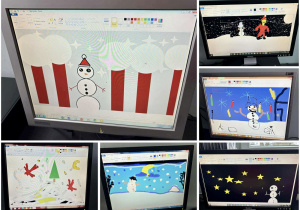 Zimowe krajobrazy utworzone  w programie graficznym