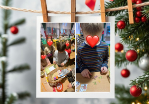 Uczniowie biorący udział w loterii mikołajkowej