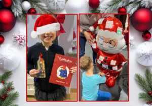 dzieci prezentują wylosowane książki i wykonane zakładki