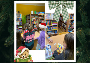 dzieci wypożyczają wylosowane książki