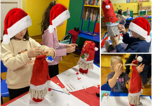 dzieci podczas przygotowywania rękodzieła na kiermasz