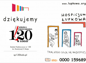 Podziękowanie za udział w zbiórce rzeczy do hospicjum