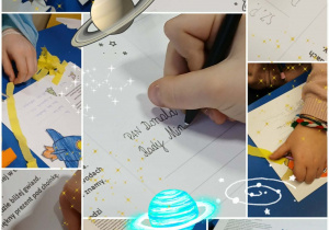 dzieci podczas przygotowywania kart dla Pana Premiera