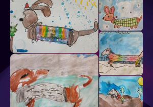 pieski w sweterkach praca plastyczna