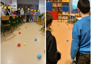 dzieci podczas gry w bule