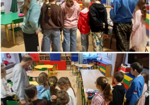 dzieci podczas gry w bule