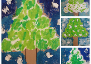 zimowe drzewo praca plastyczna