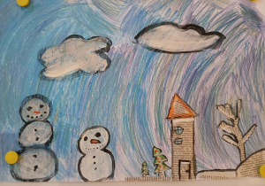 Konkurs plastyczny „Zima” w klasach trzecich