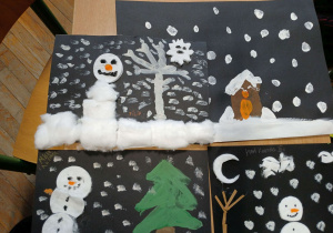 Konkurs plastyczny „Zima” w klasach trzecich