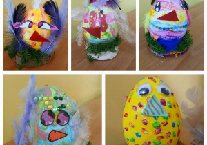 kurczaki z jaja styropianowego praca plastyczna