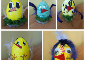 kurczaki z jaja styropianowego praca plastyczna