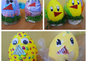 kurczaki z jaja styropianowego praca plastyczna