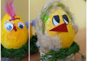 kurczaki z jaja styropianowego praca plastyczna
