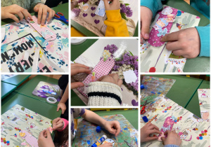 dzieci wykonują zakładki do książek