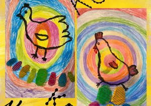 wielkanocna praca plastyczna wesołe kurki