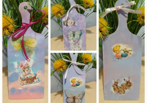 wiosenno-wielkanocne deseczki decoupage