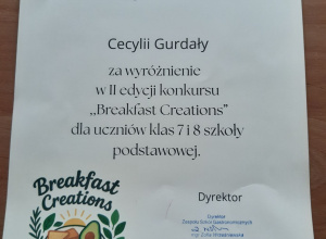 II Wojewódzki Konkurs Gastronomiczny w języku angielskim - Breakfast Creations dla uczniów klas VII-VIII