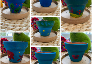 wykonane przez dzieci doniczki