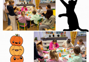 Jesienne zajęcia plastyczne - kot w dyni