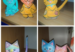 kolorowe koty z papieru foto 2