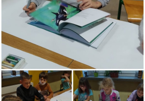 dzieci tworzą ilustrację do historii orka w wannie