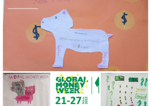 plakaty omawiające tematykę oszczędzania pieniędzy