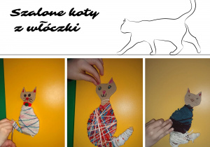 prace uczniów wykonane w ramach zajęć szalone koty z włóczki foto 1