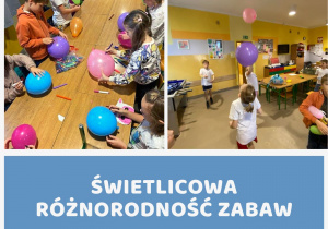 Dzieci bawiące się balonami.