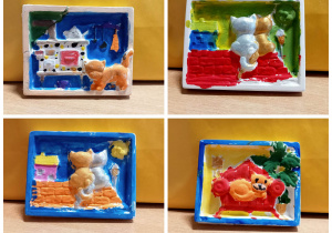 obrazki z gipsu ceramicznego koty foto 2