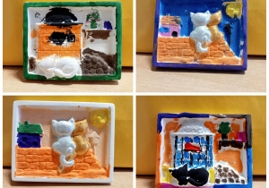obrazki z gipsu ceramicznego koty foto 3