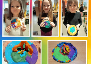 dzieci prezentują prace z plasteliny foto1