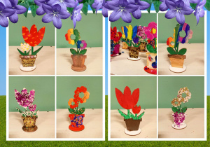 kolorowe kwiaty ze sklejki foto 2