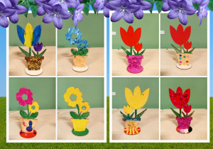 kolorowe kwiaty ze sklejki foto 3