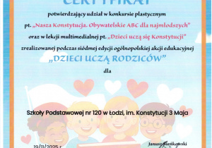 certyfikat "Dzieci uczą rodziców"